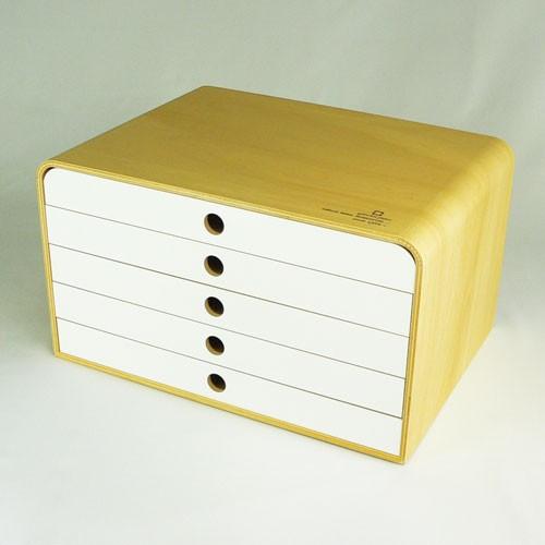 ヤマト工芸 ファイルケース A4 FILE CASE-5段- YK09-118-N/Wh ホワイト 収納ボックス 収納ケース 小物入れ 引き出し 収納 北欧 整理 ファイル 木製 日本製