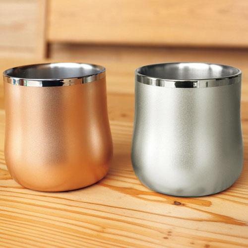 18-8ステンレス二重構造 エレガンスDX フリーカップペア シャンパン