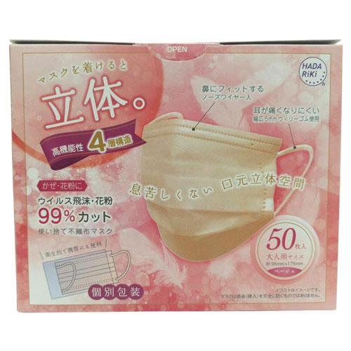 カラー不織布マスク 50枚 ベージュ : cocoatta - 通販 - Yahoo
