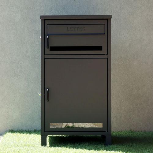 MOJYU 宅配ボックス付ポスト Gioele ジョエレ ダークグレー PBX-047