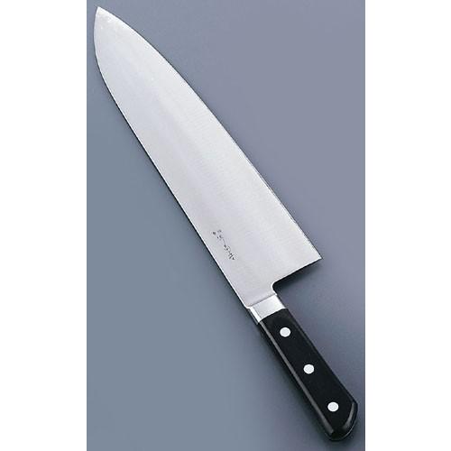 河村刃物 堺 菊守 日本鋼 口金付 巾広厚口牛刀30cm