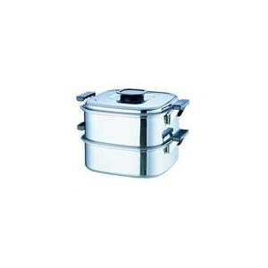 桃印18-0角型蒸器 27cm 2段 0472400 蒸し器 ステンレス IH対応 業務用