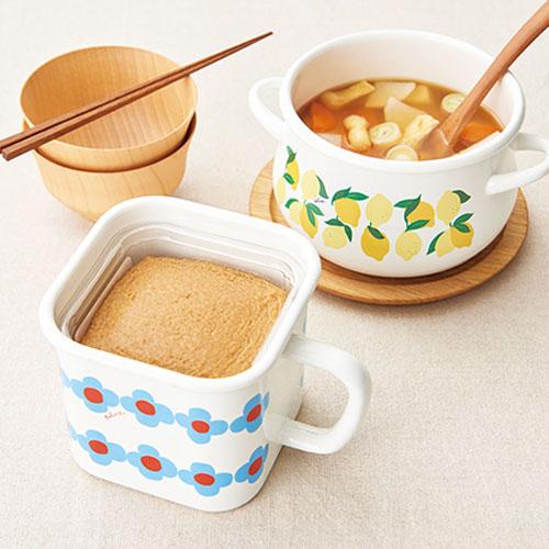 Plune. プルーン ホーロー マルチスクエアポット レモン YJ-825