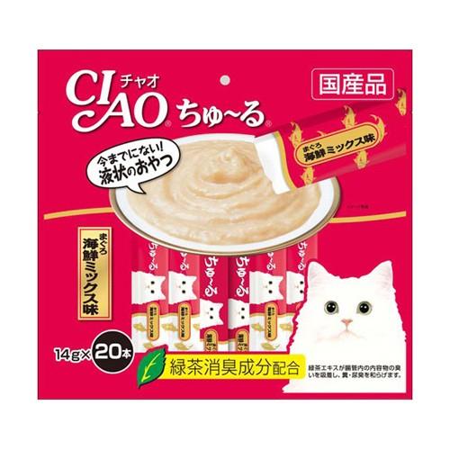 いなば CIAOちゅ〜る まぐろ海鮮ミックス味 14g×20本 16個セット いなばペットフード CIAO チャオ ちゅーる まぐろ 海鮮ミックス味 14g