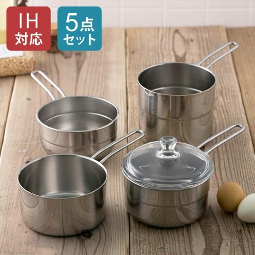 貝印 石黒智子のシンプルな台所道具 重ね鍋5点セット Dy 0031 調理器具