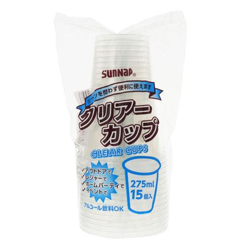 サンナップ クリアーカップ 275ml 15個入 C2715ZWH : cocoatta - 通販