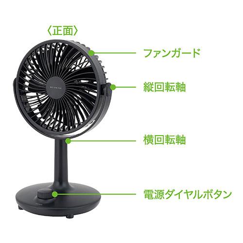 ナカバヤシ MCO 卓上型USB扇風機 ブラック USF-21-BK : cocoatta