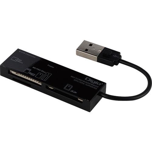 ナカバヤシ Digio2 USB2.0 マルチカードリーダーライター ブラック CRW