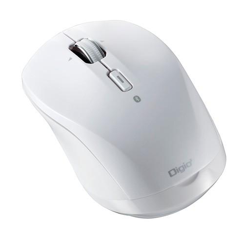 ナカバヤシ Digio2 Bluetooth小型マウス 高速スクロール「神速」 静音/3ボタン/Blue LEDマウス ホワイト MUS-BKT162W｜cocoatta