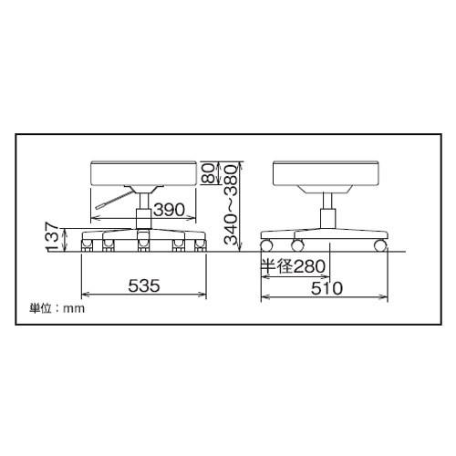 ナカバヤシ Digio2 ラウンドチェア ロータイプ 001 ブラック RZR-001BK_2
