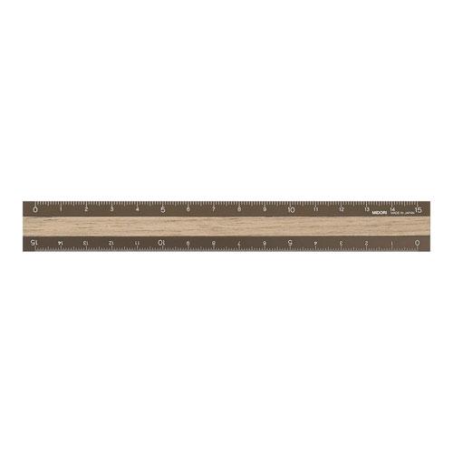 デザインフィル アルミ＆ウッド定規 15cm 茶×茶 42280006 : cocoatta