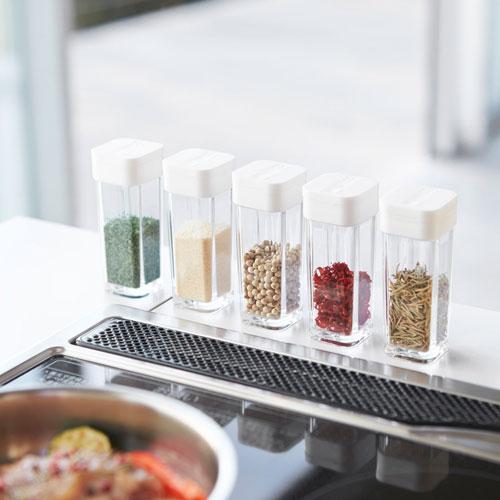 山崎実業 スパイスボトル アクア AQUA ホワイト 調味料入れ おしゃれ
