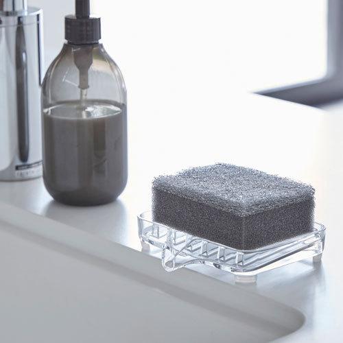 山崎実業 水が流れるソープトレー ヴェール Veil クリア 石鹸置き