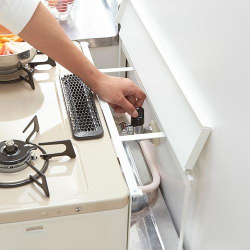 山崎実業 コンロ奥隙間ラック プレート Plate ホワイト 3487