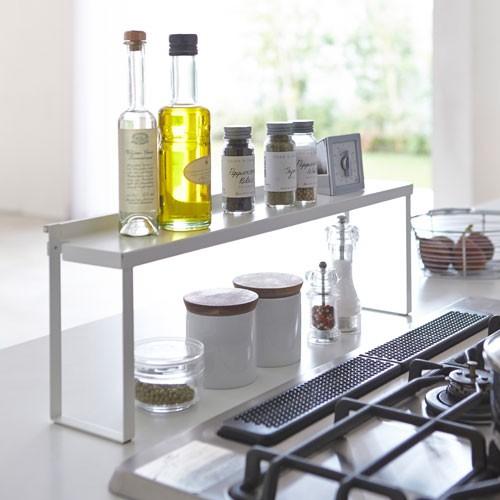 山崎実業 コンロ奥隙間ラック プレート Plate ホワイト 3487