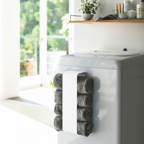 山崎実業 マグネットバスタオルホルダー プレート Plate ホワイト 3583