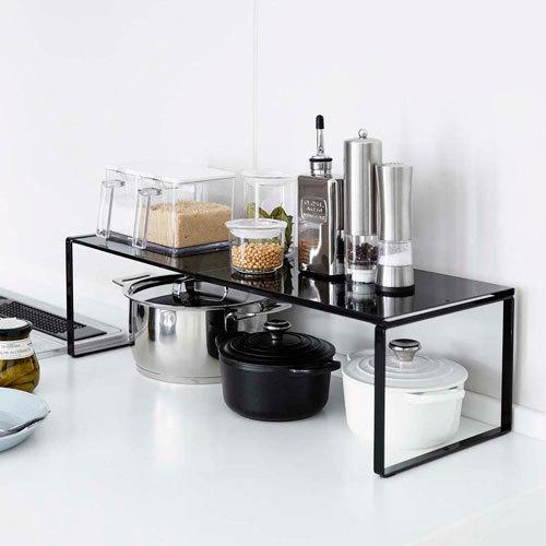 tower 山崎実業 山崎実業 伸縮収納棚 タワー tower ブラック 3866 : cocoatta