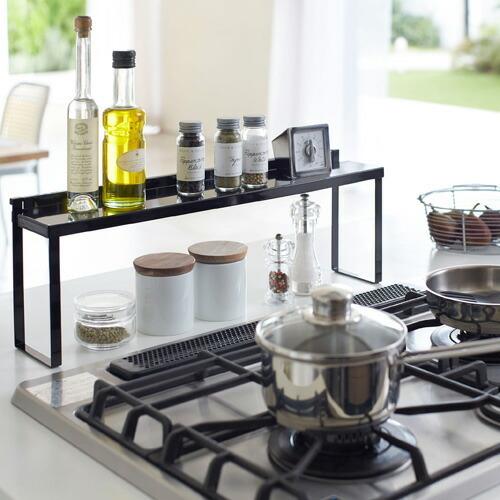 山崎実業 コンロ奥隙間ラック タワー tower ブラック 4784 ガスコンロ  