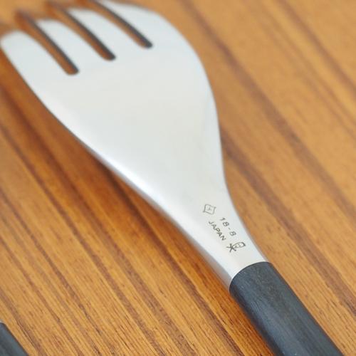 ポスト投函 柳宗理 デザートフォーク 4本刃 全長19cm 黒柄 ステンレス