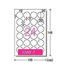 エーワン 手書きもプリントもできるラベル はがきサイズ 丸型 24面