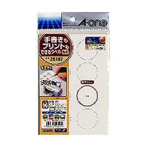 エーワン 手書きもプリントもできるラベル はがきサイズ 丸型 8面