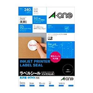 エーワン ラベルシール インクジェット 光沢紙 A4判 24面 丸型 29223