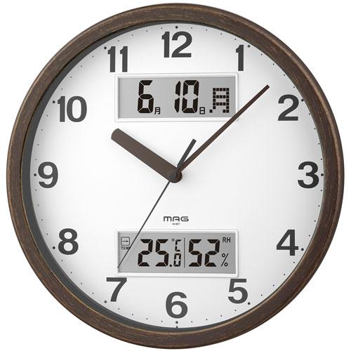 ノア精密 MAG 壁掛け時計 ダブルポイント ブラウン W-807 BR-Z マグ