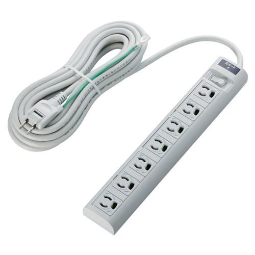延長コード 電源タップ 5m 3P 7個口 一括スイッチ 雷ガード EU
