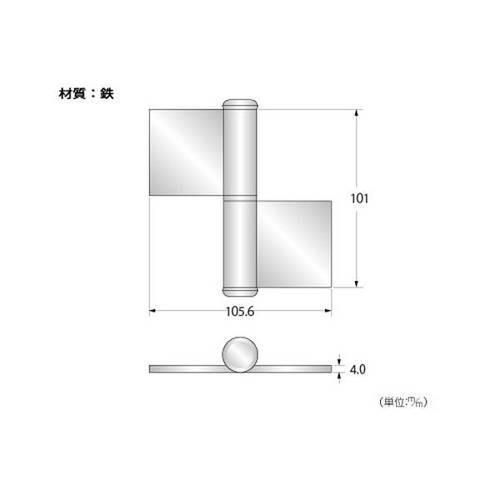 ハイロジック 鉄旗蝶番 100mm 右 1枚入 17461 : cocoatta - 通販
