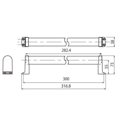 ハイロジック 木製手すり タテ・ヨコ兼用 300mm 97252|cocoatta|02