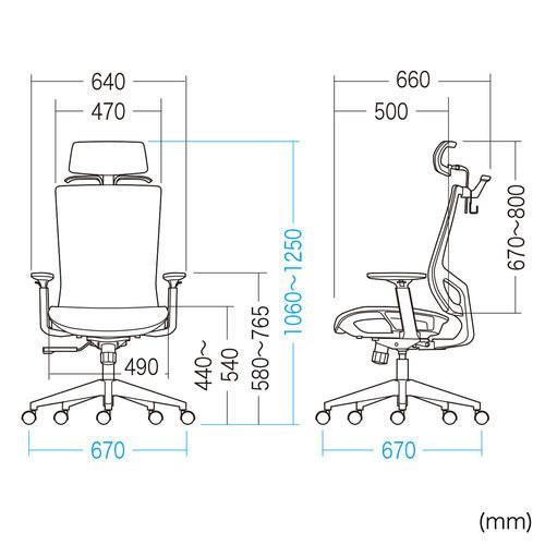 メーカー直送 サンワサプライ ハンガー付きメッシュチェア ブラック SNC-NET22BK_2