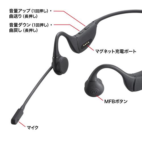 サンワサプライ 骨伝導ヘッドセット MM-BTSH65BK : cocoatta - 通販