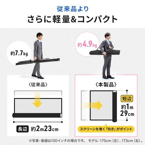 メーカー直送 サンワサプライ プロジェクタースクリーン 100型 三脚式