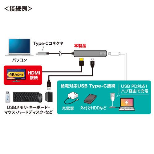 サンワサプライ USB Type-Cマルチ変換アダプタ HDMI付 USB-3TCHP6S｜cocoatta｜07