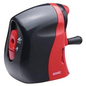 ソニック 手動鉛筆削り かるハーフ 黒赤 SK-802-R | 