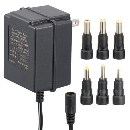 オーム電機 ACアダプター DC4.5V対応 変換プラグ 6種付き AV オーム電機 ACアダプター DC4.5V対応 変換プラグ 6種付き AV