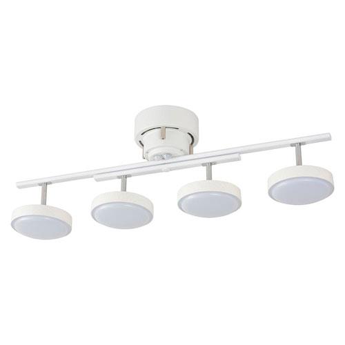オーム電機 LED 4灯シーリングライト ホワイトウッド LT-YLS4RC-W 