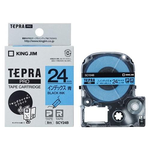 キングジム KING JIM テプラ PROテープ インデックスラベル 青/黒文字