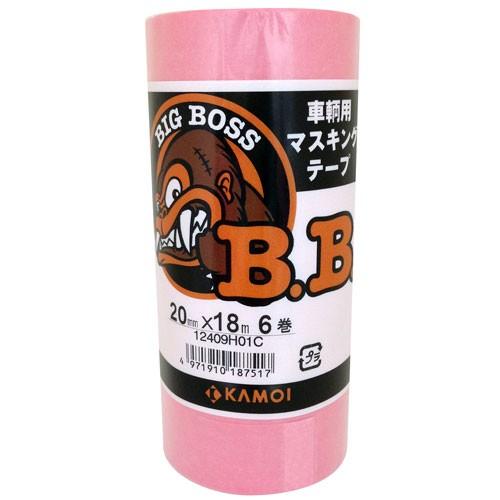 カモ井加工紙 カモイ BOSS車両用マスキングテープ 20mm×18m 6巻入 Y12