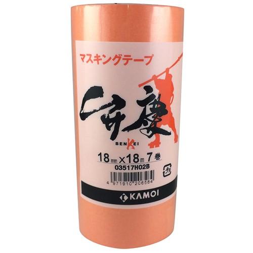 カモ井加工紙 カモイ 建築塗装用マスキングテープ 弁慶 18mm×18m 7巻入 
