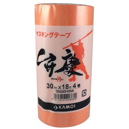 カモ井加工紙 カモイ 建築塗装用マスキングテープ 弁慶 30mm×18m 4巻入