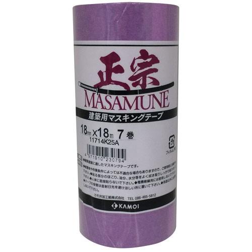 政宗マスキングテープ 18mm 18m 2箱 カモ井加工紙 カモイ 塗装用マスキングテープ 正宗 18mm×18m 7巻