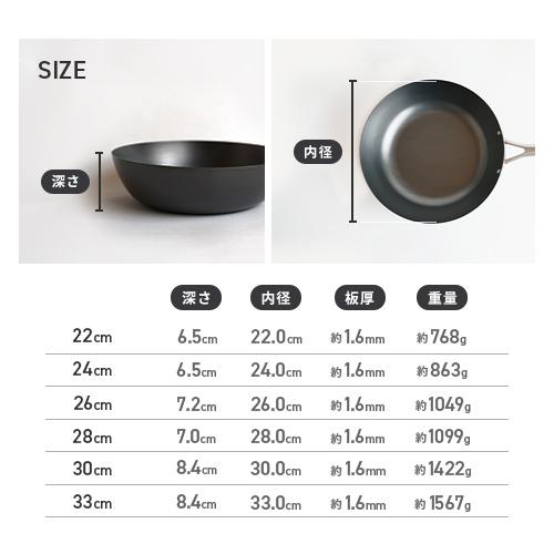 ビタクラフト スーパー鉄 ウォックパン 26cm 窒化加工 鉄フライパン 深