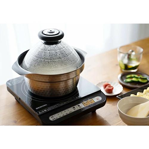 HARIO ハリオ フタがガラスの IH対応 ご飯釜 雪平 GIS-200