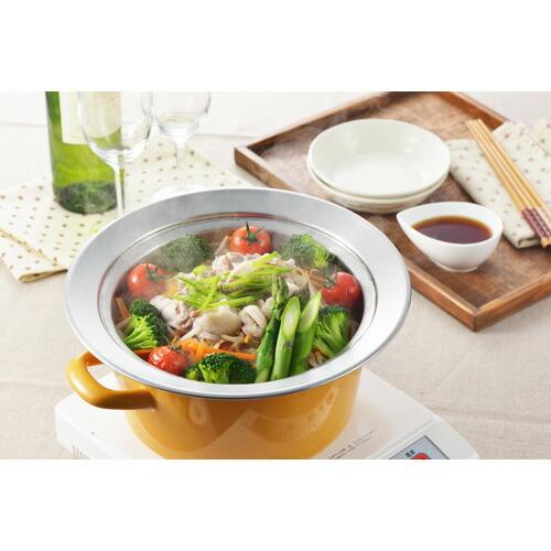 ヨシカワ お鍋にのせて簡単蒸しプレート ドーム型 日本製 蒸し器