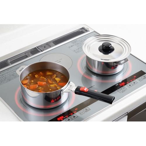 ヨシカワ 郷技 着脱式ハンドル鍋 2点セット 樹脂蓋付 YJ2364 16cm 18cm