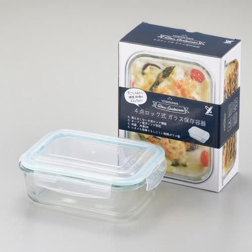 ヨシカワ グラスコンテナ4点ロック式ガラス容器 1050ml 大サイズ