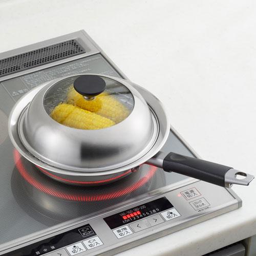 ヨシカワ 見える！フライパン用蒸し器 28~30cm用 YJ3278 蒸し器