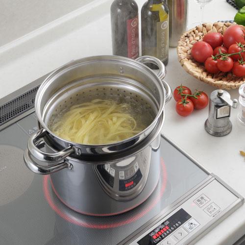ヨシカワ トスカーナ パスタポット 20cm ガラス蓋付 SJ3620 : cocoatta