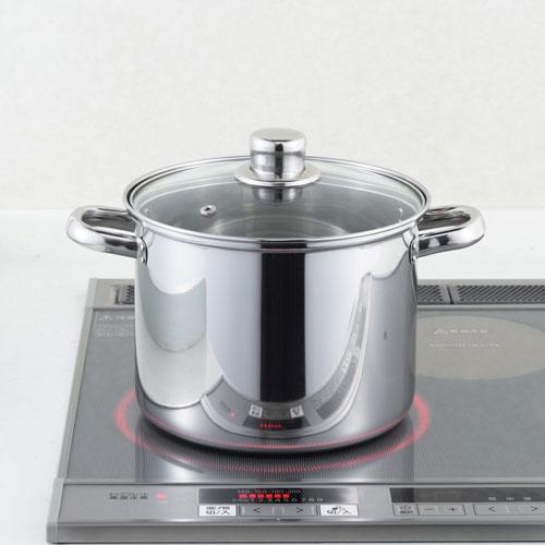 ヨシカワ トスカーナ パスタポット 20cm ガラス蓋付 SJ3620 : cocoatta
